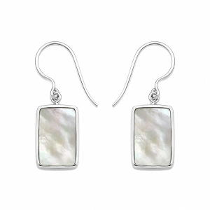 Fashion 24047-SP<br>ACOMO FASHION earring MOP rectangle - SILVER PLATED over brass