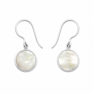 Fashion 24048-SP<br>ACOMO FASHION earring MOP round - SILVER PLATED over brass
