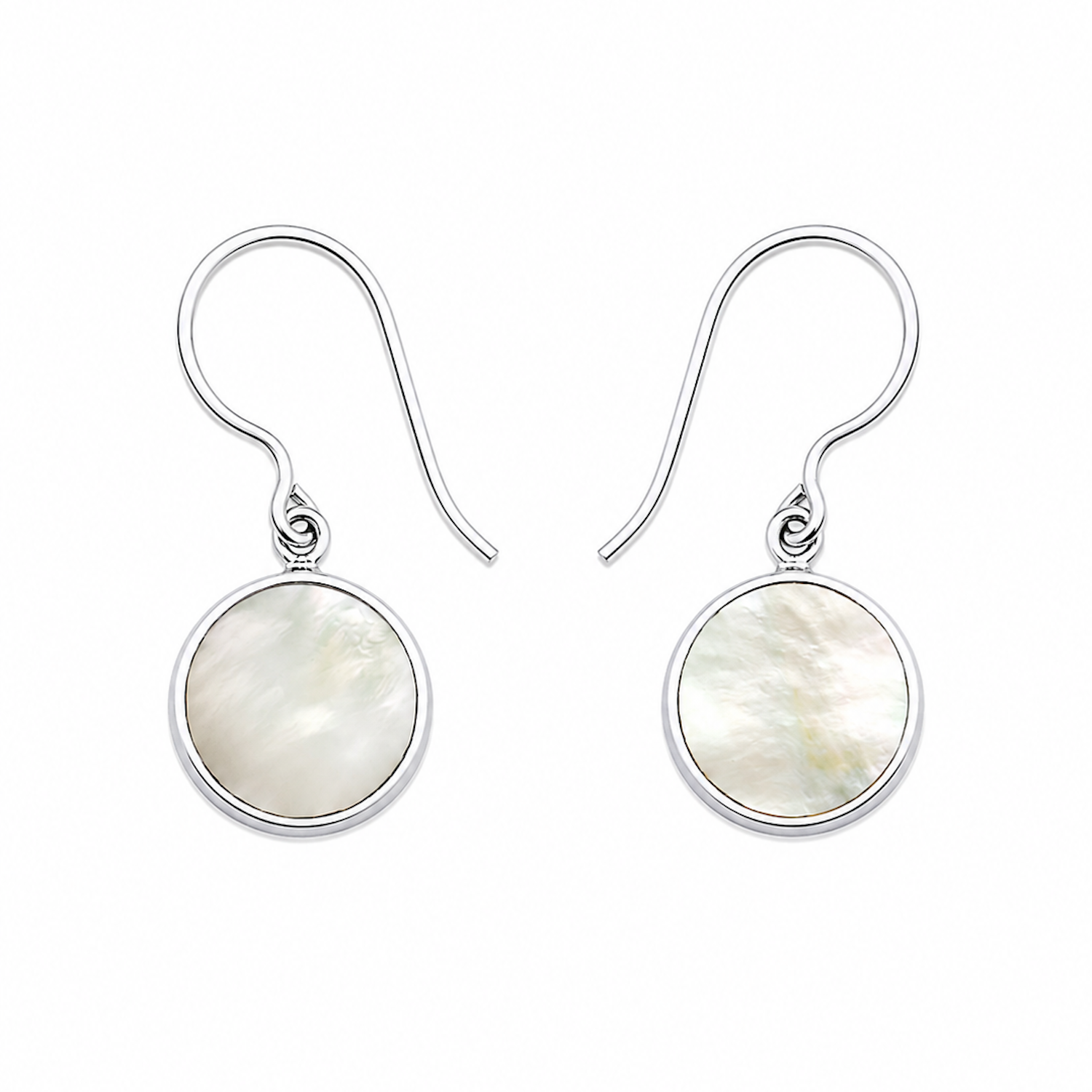 Fashion 24048-SP<br>ACOMO FASHION earring MOP round - SILVER PLATED over brass - Image 1