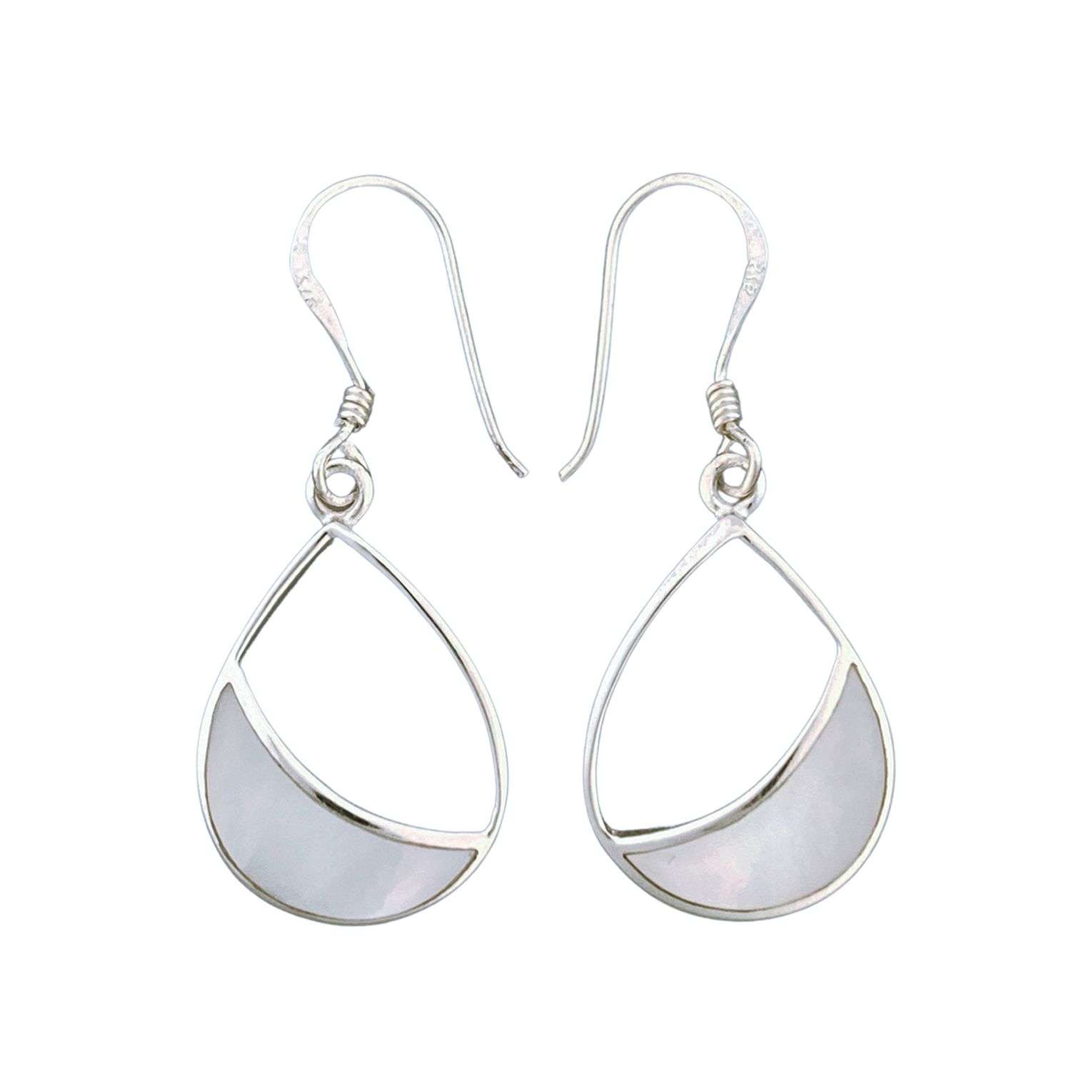 Close-Out-24055 <br> earring half filled teardrop MOP - Image 1