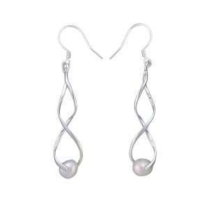 Close-Out-6182 <br> earring shell pearl in intertwined loops