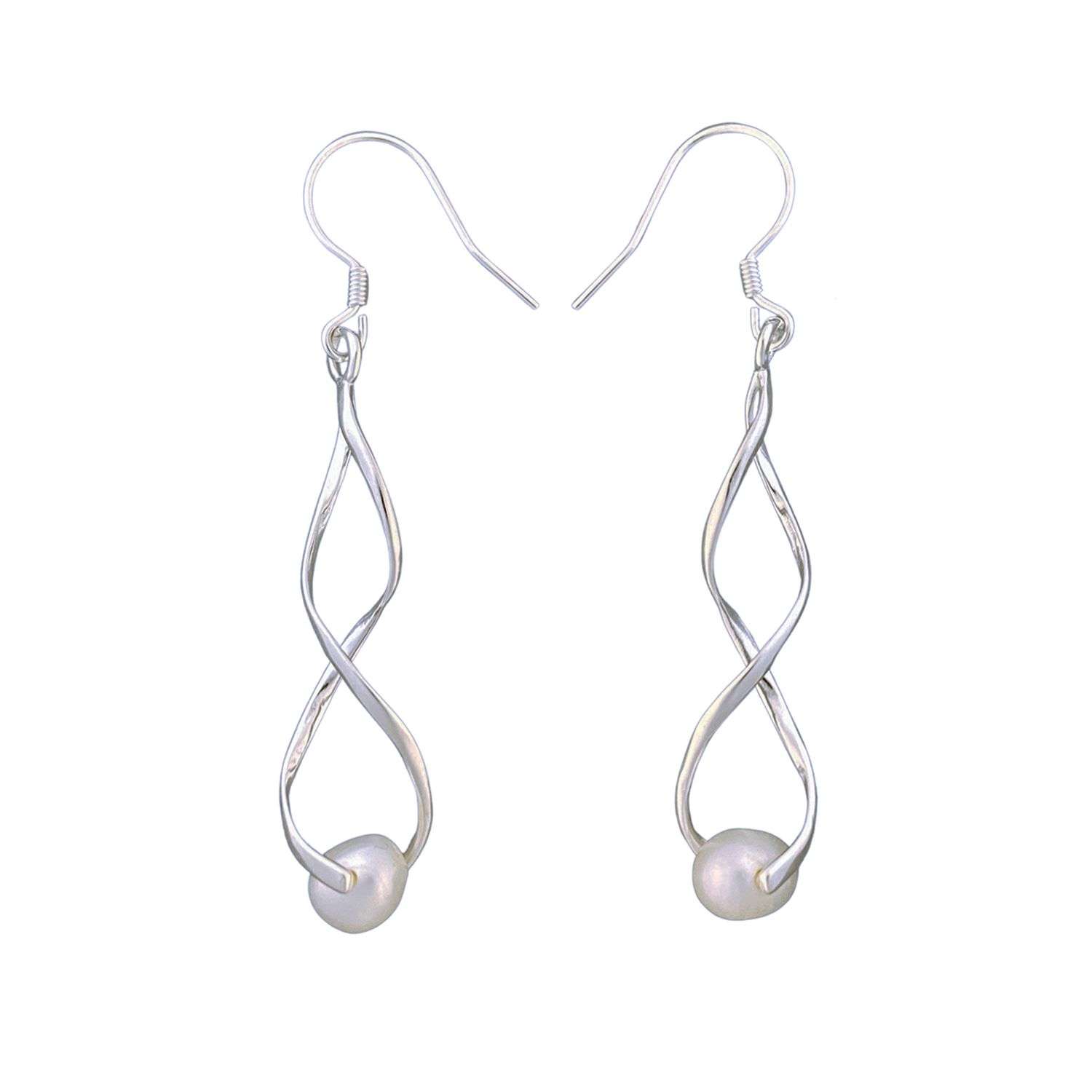 Close-Out-6182 <br> earring shell pearl in intertwined loops - Image 1