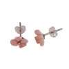 27408<br>ear stud pink CONCH carved flower 8mm rd - Thumbnail Image 2