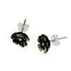 27409<br>ear stud ABALONE carved flower 6mm rd - Thumbnail Image 1