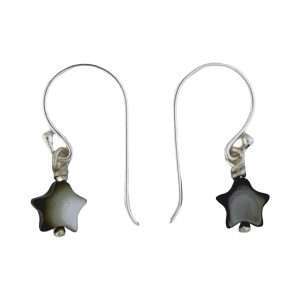 27411<br>earring grey MOP star 6mm