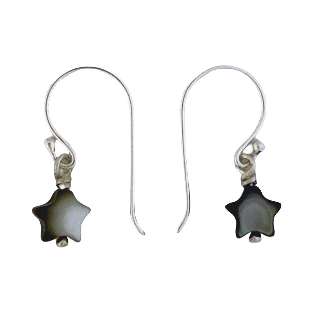27411<br>earring grey MOP star 6mm - Image 1