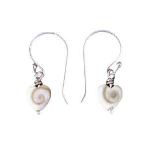 27414<br>earring SHIVA SHELL heart bead 6mm