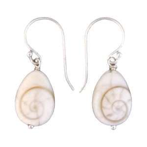 27418<br>earring SHIVA SHELL teardrop bead 10x14 925