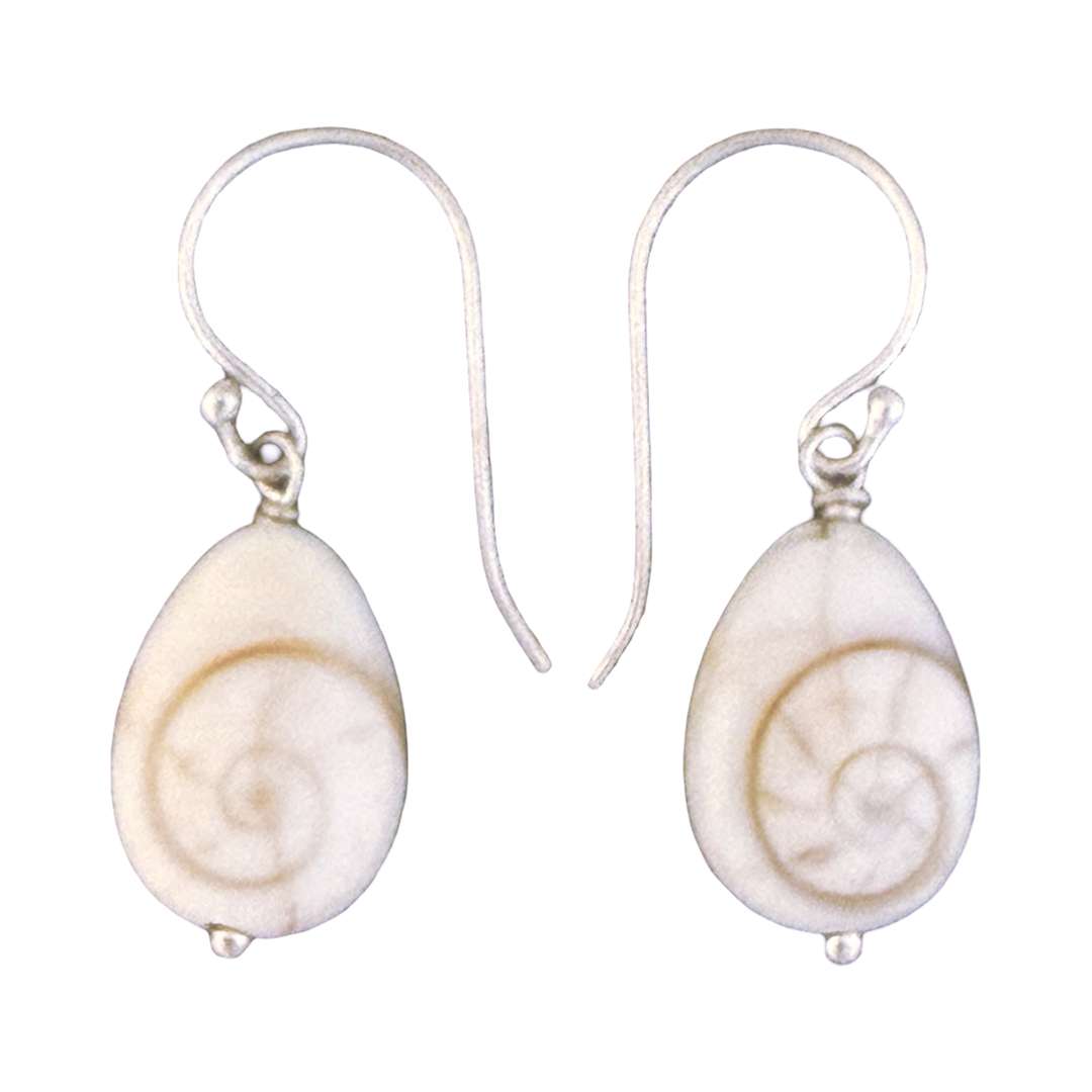 27418<br>earring SHIVA SHELL teardrop bead 10x14 925 - Image 1