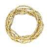 Fashion 404039<br>Fashion bracelet 3mm goldplated brass w/faceted colored beads - set of 6 - clear - Thumbnail Image 2