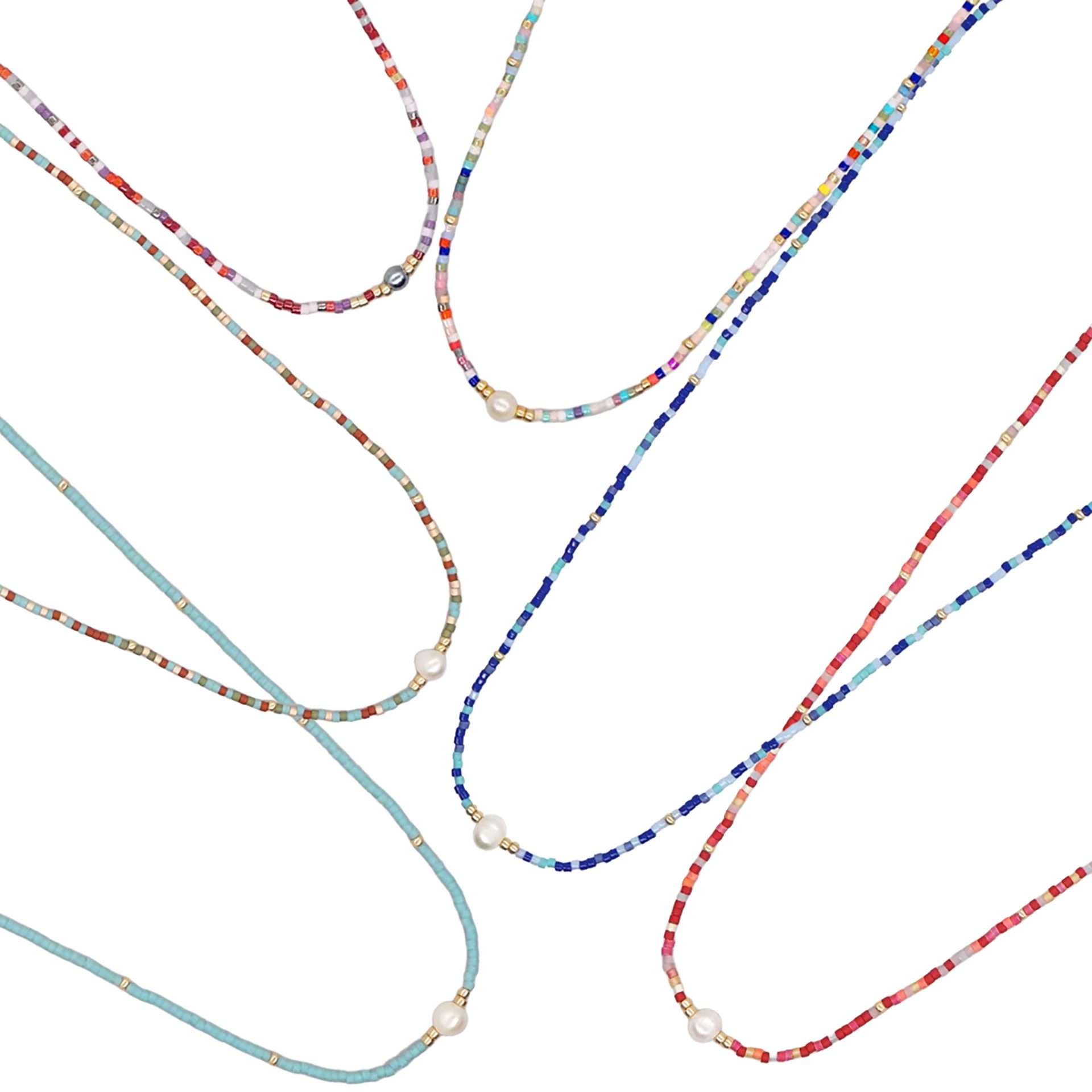 Fashion 405102<br>Fashion necklace multicolor rwb 16"+2" ext - set of 2 - Image 3