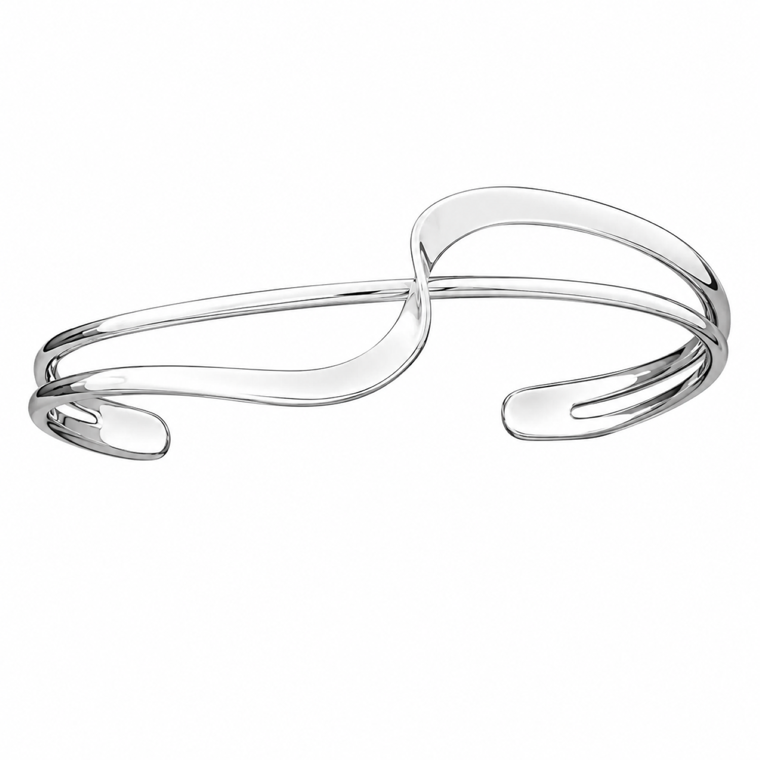 Fashion 42858-SP<br>ACOMO FASHION cuff 2 wires twist - SILVER PLATED over brass - Image 1