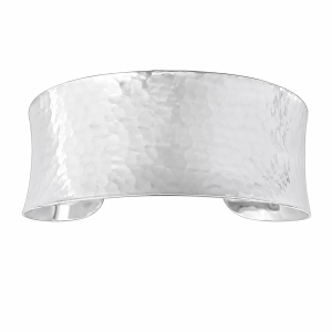 Fashion 43416-SP<br>ACOMO FASHION cuff HAMMERED concave 27mm wide - SILVER PLATED over brass