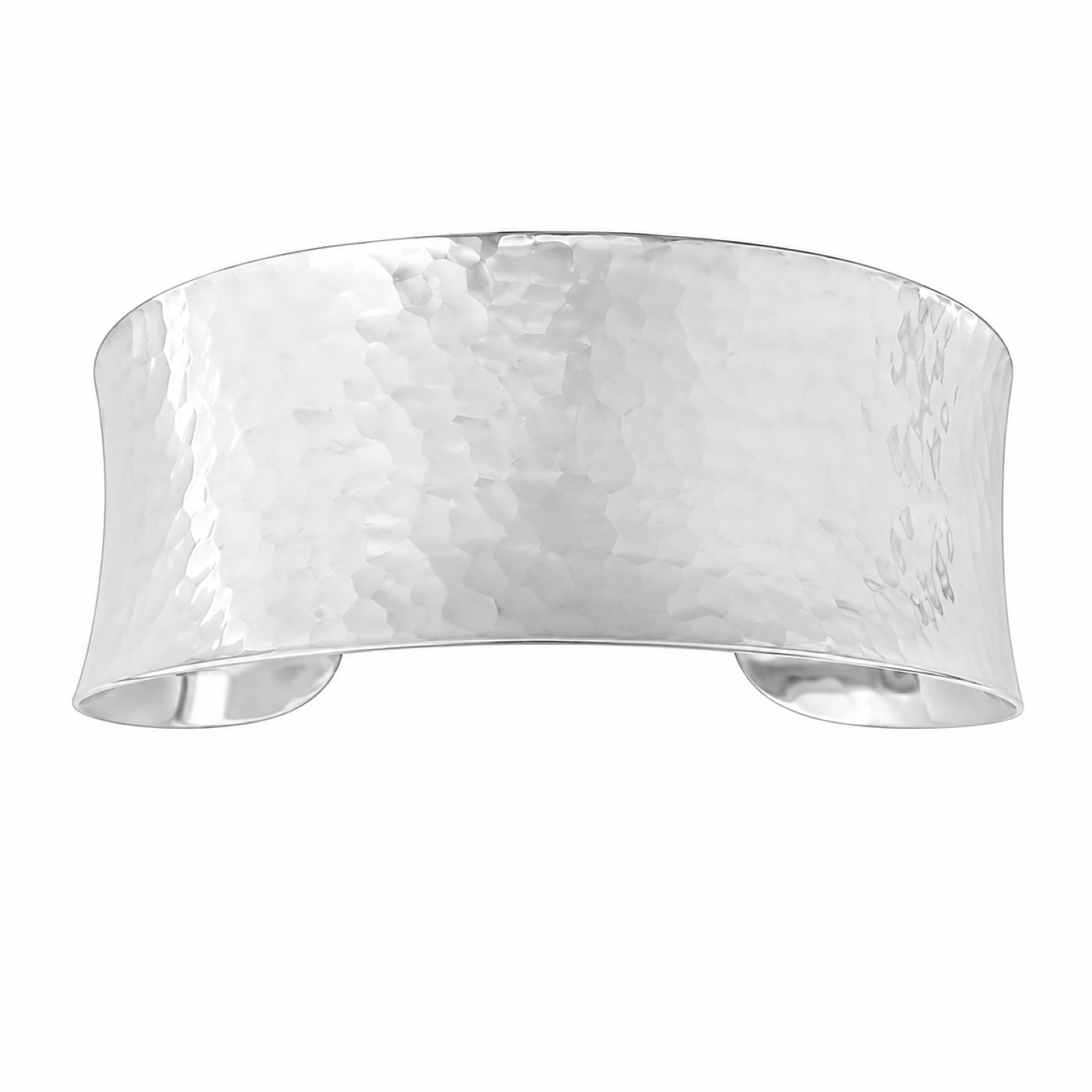 Fashion 43416-SP<br>ACOMO FASHION cuff HAMMERED concave 27mm wide - SILVER PLATED over brass - Image 1