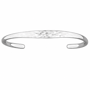 Fashion 43483-SP<br>ACOMO FASHION cuff thin tapered HAMMERED women's 7" - SILVER PLATED over brass
