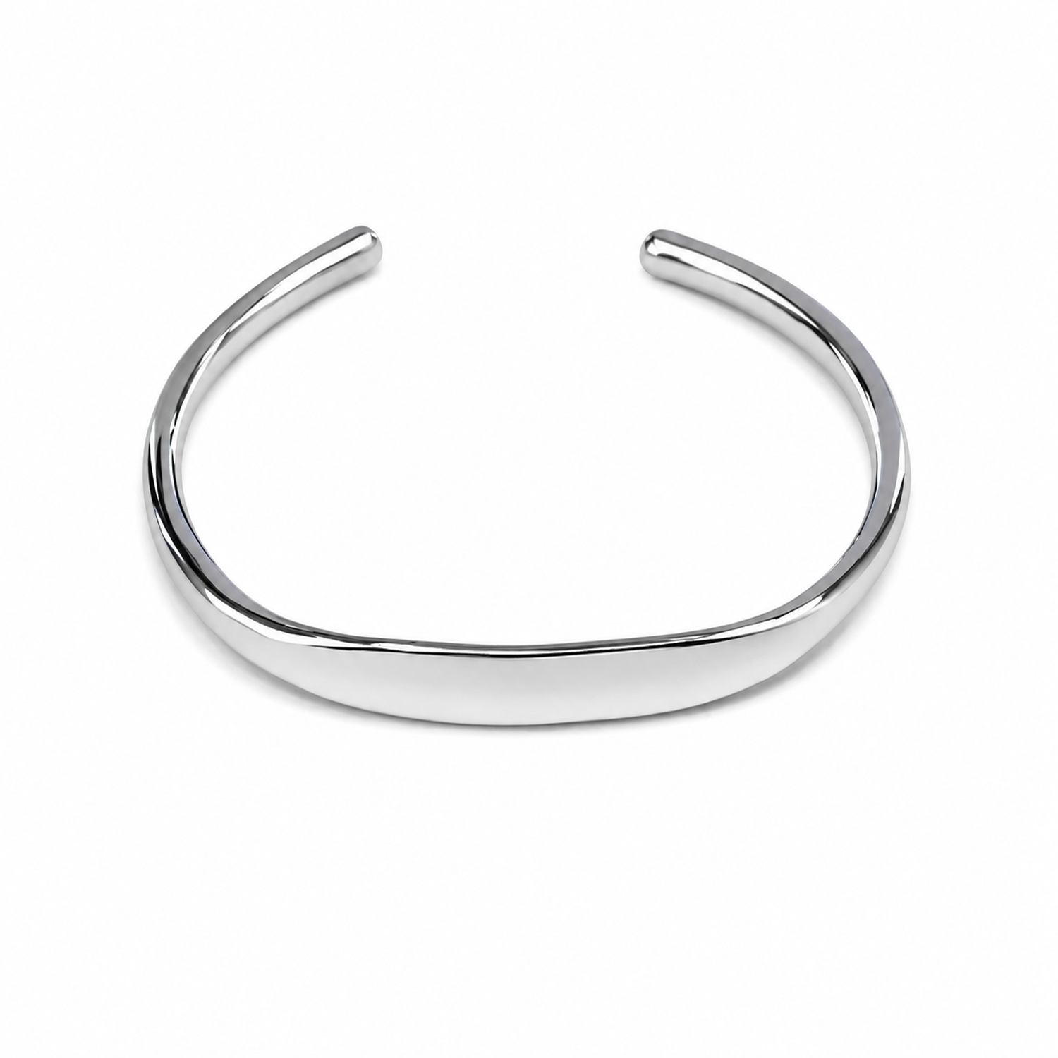 Fashion 43484-SP<br>ACOMO FASHION cuff tapered thin plain - SILVER PLATED over brass - Image 1