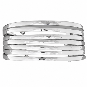 Fashion 43529-SP<br>ACOMO FASHION cuff seven hammered bars - SILVER PLATED over brass