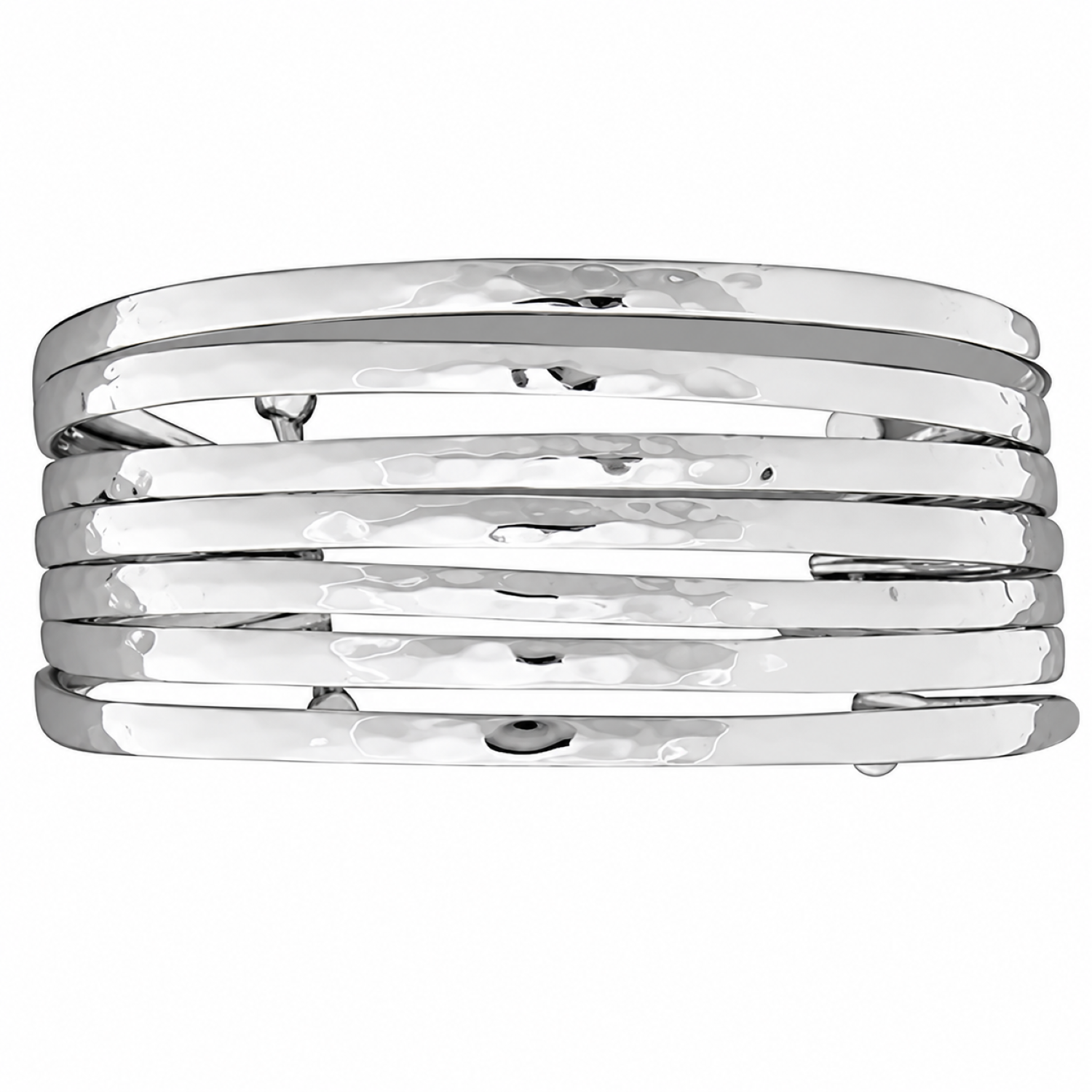 Fashion 43529-SP<br>ACOMO FASHION cuff seven hammered bars - SILVER PLATED over brass - Image 1