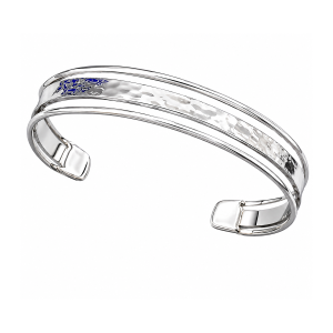 Fashion 43548-SP<br>ACOMO FASHION cuff HAMMERED bar w/ 2 wires on side - SILVER PLATED over brass