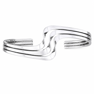 Fashion 43552-SP<br>ACOMO FASHION cuff 3 wire swirl - SILVER PLATED over brass