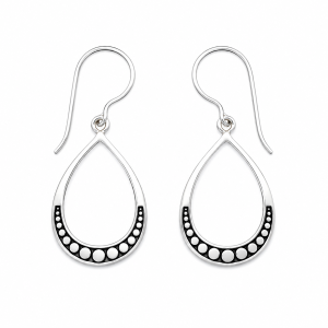 Fashion 82106-SP<br>LUNA FASHION earring teardrop w/dots - SILVER PLATED over brass