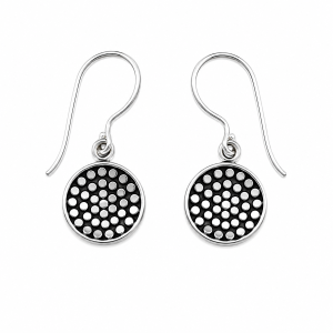 Fashion 82114-SP<br>LUNA FASHION earring 12mm round with dots - SILVER PLATED over brass