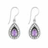 Fashion 82311-SP<br>LUNA FASHION earring teardrop gemstone in dot design teardrop - SILVER PLATED over brass - Thumbnail Image 6