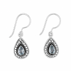 Fashion 82311-SP<br>LUNA FASHION earring teardrop gemstone in dot design teardrop - SILVER PLATED over brass - Thumbnail Image 4