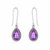Fashion 82314-SP<br>LUNA FASHION earring teardrop gemstone in wire rope w/ leverback - SILVER PLATED over brass - Thumbnail Image 5