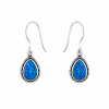 Fashion 82314-SP<br>LUNA FASHION earring teardrop gemstone in wire rope w/ leverback - SILVER PLATED over brass - Thumbnail Image 4