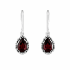 Fashion 82314-SP<br>LUNA FASHION earring teardrop gemstone in wire rope w/ leverback - SILVER PLATED over brass - Thumbnail Image 1