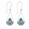 Fashion 82317-SP<br>LUNA FASHION earring gemstone in balinese pendulum - SILVER PLATED over brass - Thumbnail Image 4