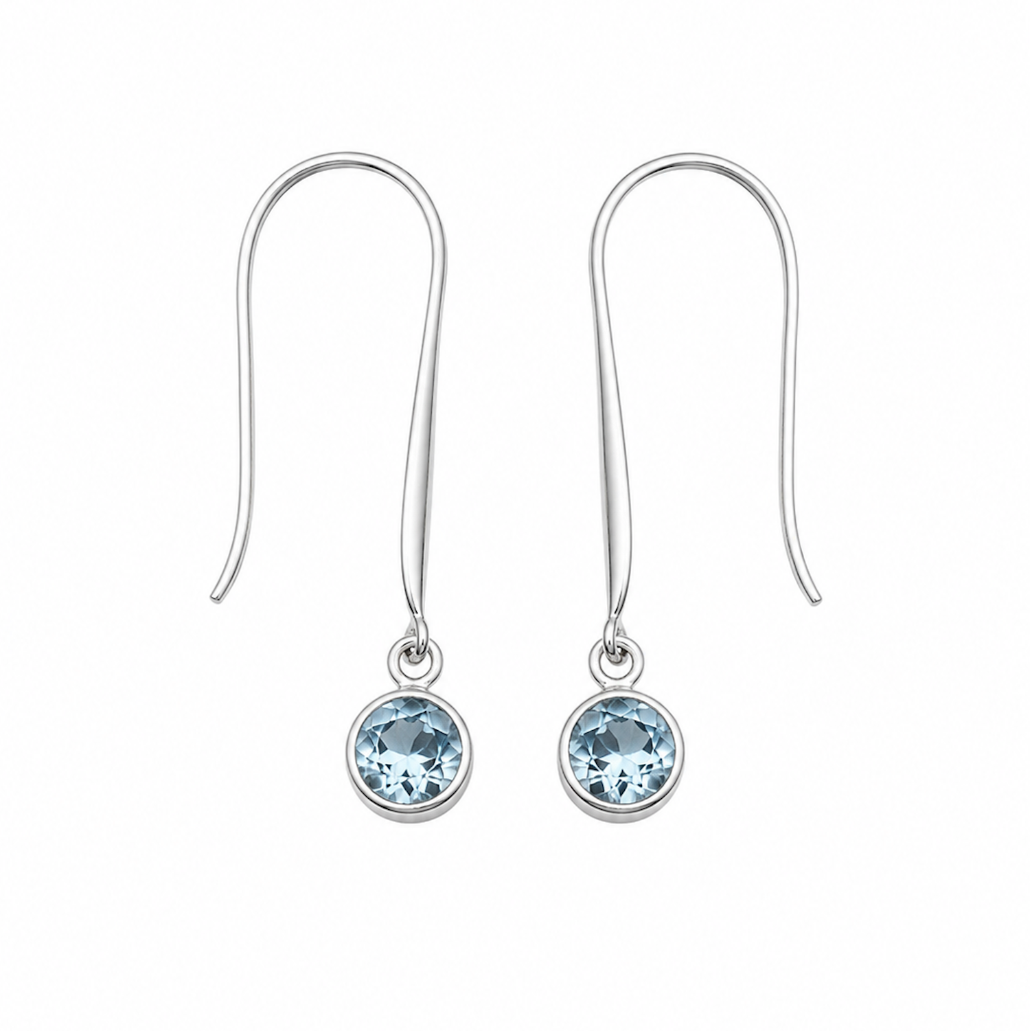 Fashion 82330-SP<br>LUNA FASHION earring round gemstone drop - SILVER PLATED over brass - Image 3