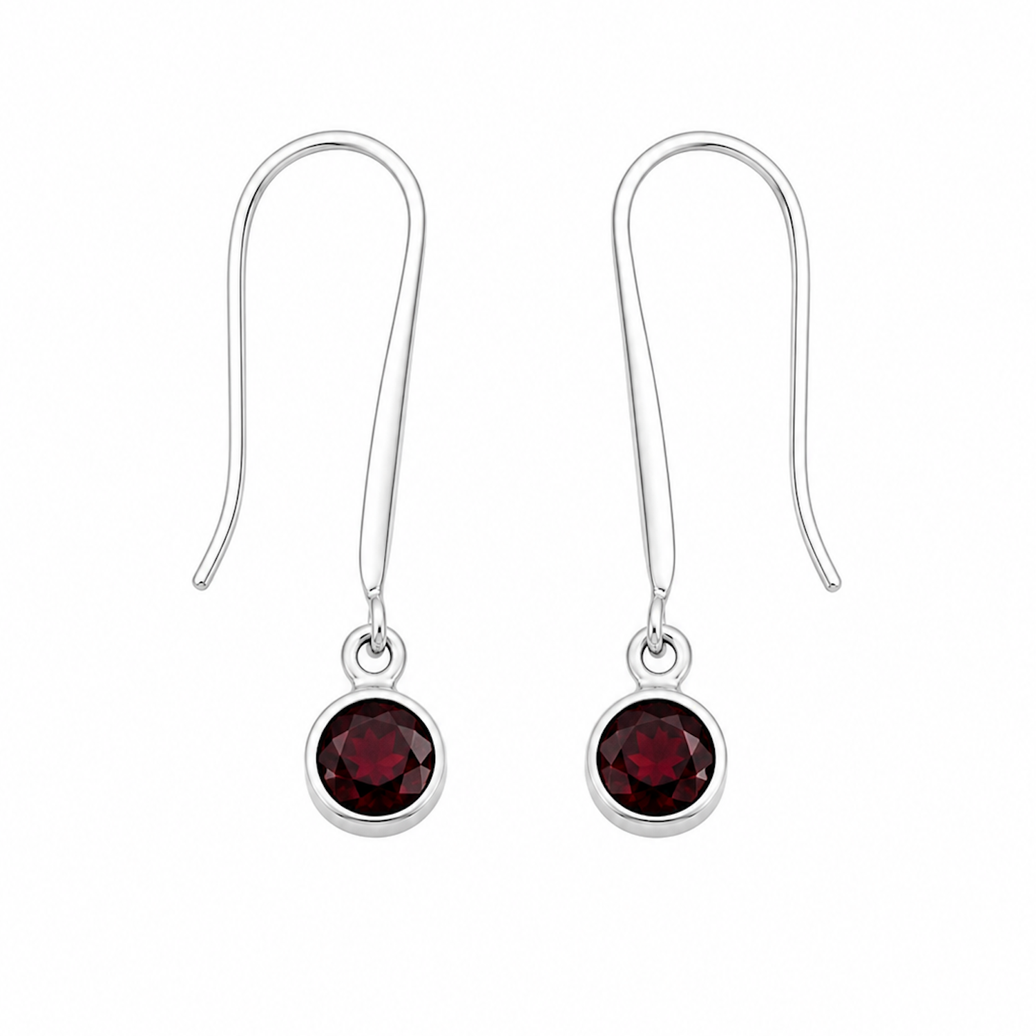 Fashion 82330-SP<br>LUNA FASHION earring round gemstone drop - SILVER PLATED over brass - Image 2