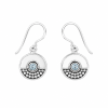 Fashion 82341-SP<br>LUNA FASHION earring open circle w/ dot design and round gemstone - SILVER PLATED over brass - Thumbnail Image 4