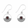 Fashion 82341-SP<br>LUNA FASHION earring open circle w/ dot design and round gemstone - SILVER PLATED over brass - Thumbnail Image 3