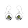 Fashion 82341-SP<br>LUNA FASHION earring open circle w/ dot design and round gemstone - SILVER PLATED over brass - Thumbnail Image 1