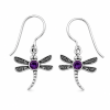 Fashion 82343-SP<br>LUNA FASHION earring dragonfly w/ round - SILVER PLATED over brass - Thumbnail Image 6