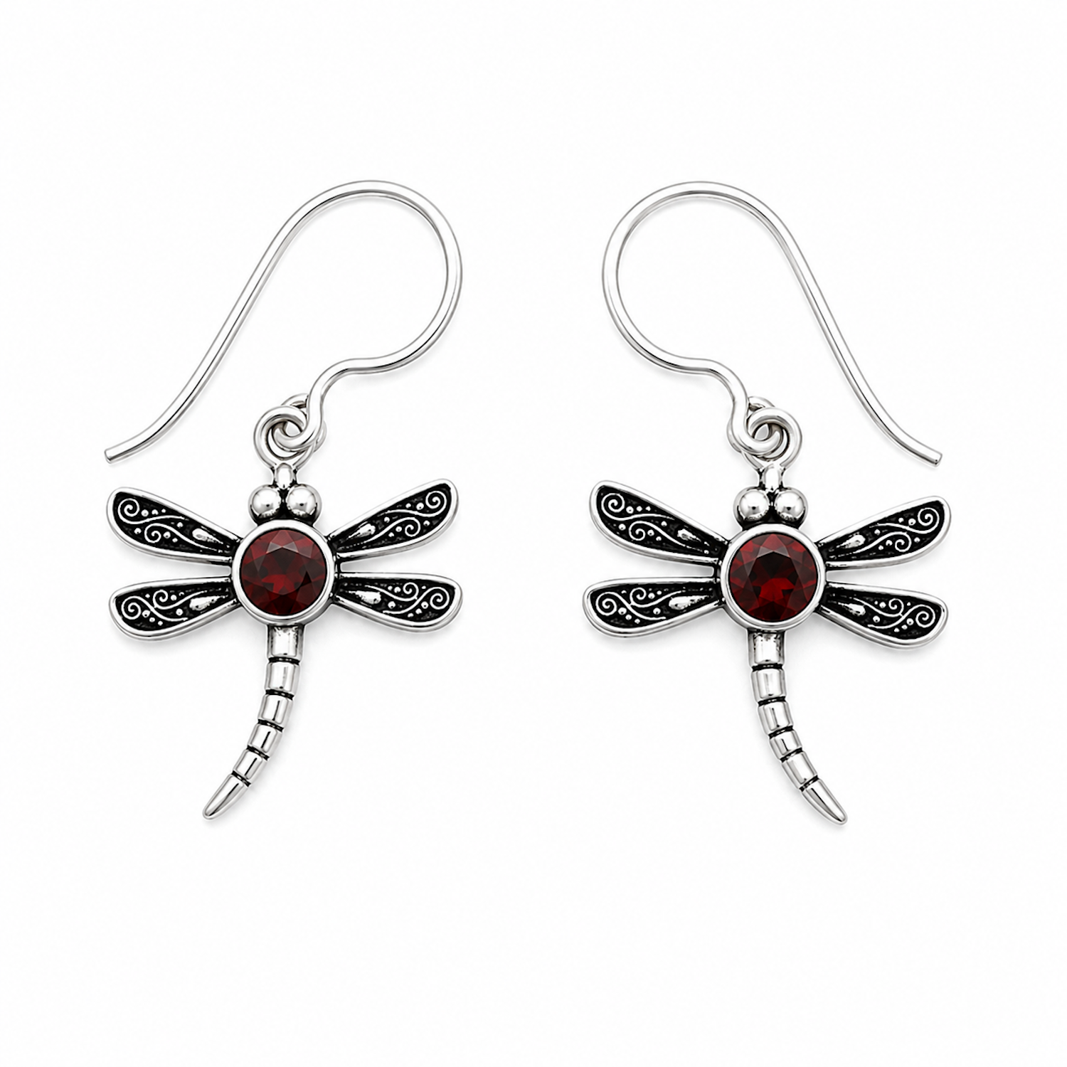 Fashion 82343-SP<br>LUNA FASHION earring dragonfly w/ round - SILVER PLATED over brass - Image 3
