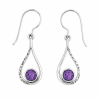 Fashion 82379-SP<br>LUNA FASHION earring open design teardrop w/ teardrop gemstone - SILVER PLATED over brass - Thumbnail Image 6