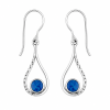 Fashion 82379-SP<br>LUNA FASHION earring open design teardrop w/ teardrop gemstone - SILVER PLATED over brass - Thumbnail Image 4