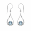 Fashion 82379-SP<br>LUNA FASHION earring open design teardrop w/ teardrop gemstone - SILVER PLATED over brass - Thumbnail Image 3