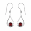 Fashion 82379-SP<br>LUNA FASHION earring open design teardrop w/ teardrop gemstone - SILVER PLATED over brass - Thumbnail Image 2