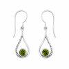 Fashion 82379-SP<br>LUNA FASHION earring open design teardrop w/ teardrop gemstone - SILVER PLATED over brass - Thumbnail Image 1