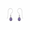 Fashion 82701-SP<br>LUNA FASHION earring double bezel w/ leverback pear 5x7mm - SILVER PLATED over brass - Thumbnail Image 1
