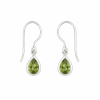 Fashion 82701-SP<br>LUNA FASHION earring double bezel w/ leverback pear 5x7mm - SILVER PLATED over brass - Thumbnail Image 2