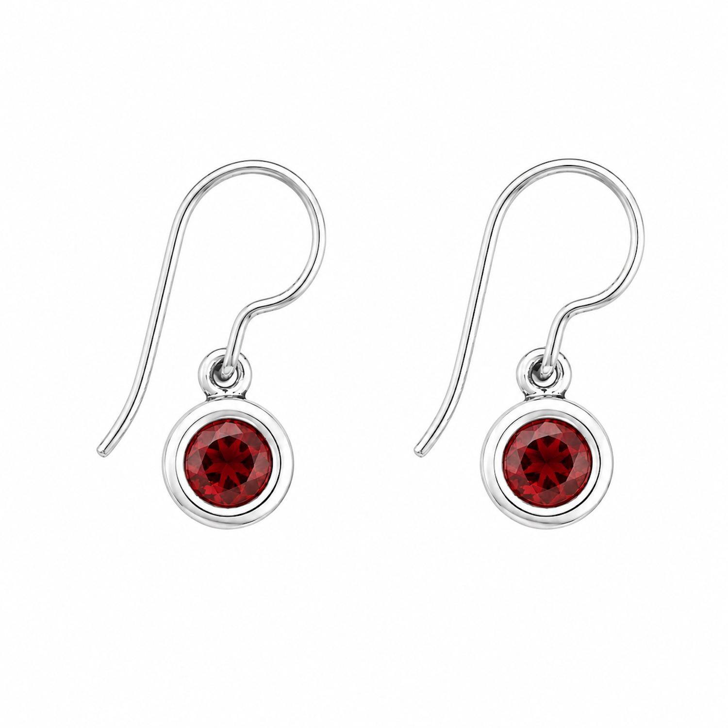 Fashion 82704-SP<br>LUNA FASHION earring double bezel w/ leverback round 6mm - SILVER PLATED over brass - Image 2
