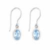 Fashion 82705-SP<br>LUNA FASHION earring double bezel w/ leverback oval 5x7mm - SILVER PLATED over brass - Thumbnail Image 1