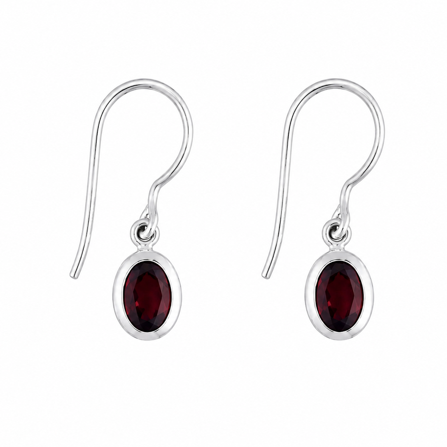 Fashion 82705-SP<br>LUNA FASHION earring double bezel w/ leverback oval 5x7mm - SILVER PLATED over brass - Image 3