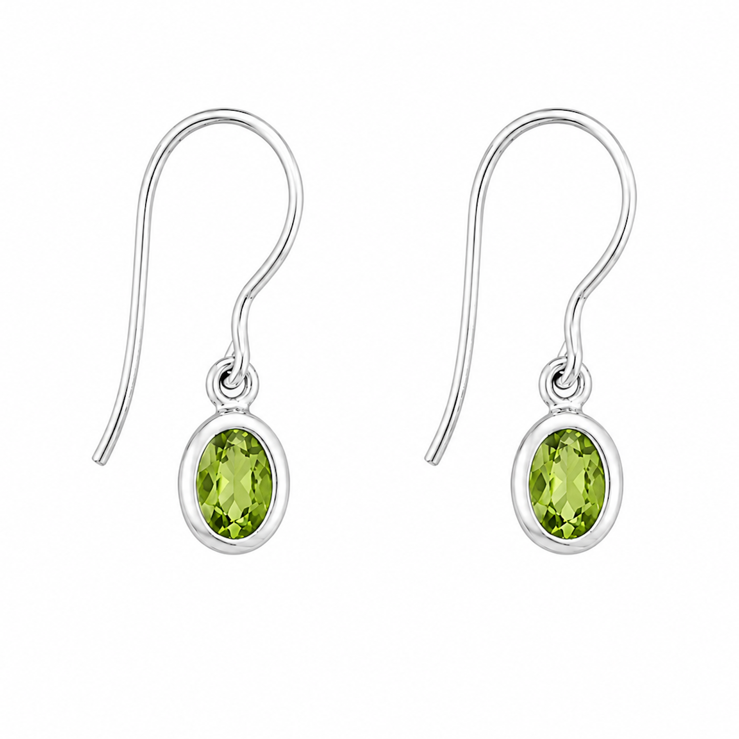 Fashion 82705-SP<br>LUNA FASHION earring double bezel w/ leverback oval 5x7mm - SILVER PLATED over brass - Image 2